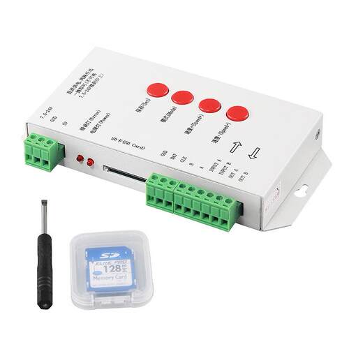 LED全彩幻彩SD可编程控制器 楼宇亮化招牌广告字控制器 T-1000S