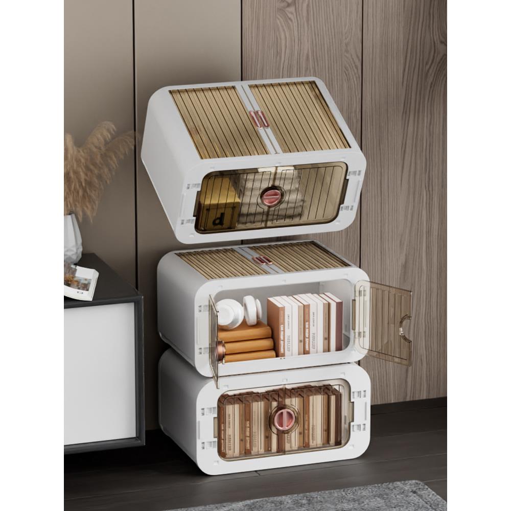 9ZRT前开门式折叠收纳柜家用储物柜双开门衣服收纳箱塑料衣物收纳