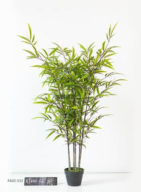 仿真竹子盆栽假竹子植物装饰隔断屏风客厅造景紫竹橱窗造景墙落地