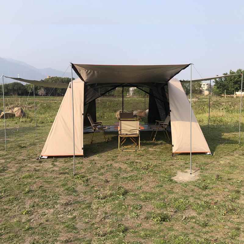 新款直销跨境外贸户外旅行野营用品天幕帐篷多人露营套装加厚防晒
