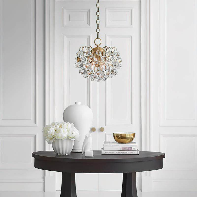 意大利水晶花圆楼梯小吊灯简约后现代创意卧室床头灯玄关轻奢吊灯