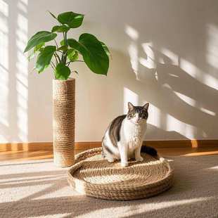 DIY猫爬架猫用剑麻编织材料水管园艺装 真剑麻绳12mm本白色 饰用绳