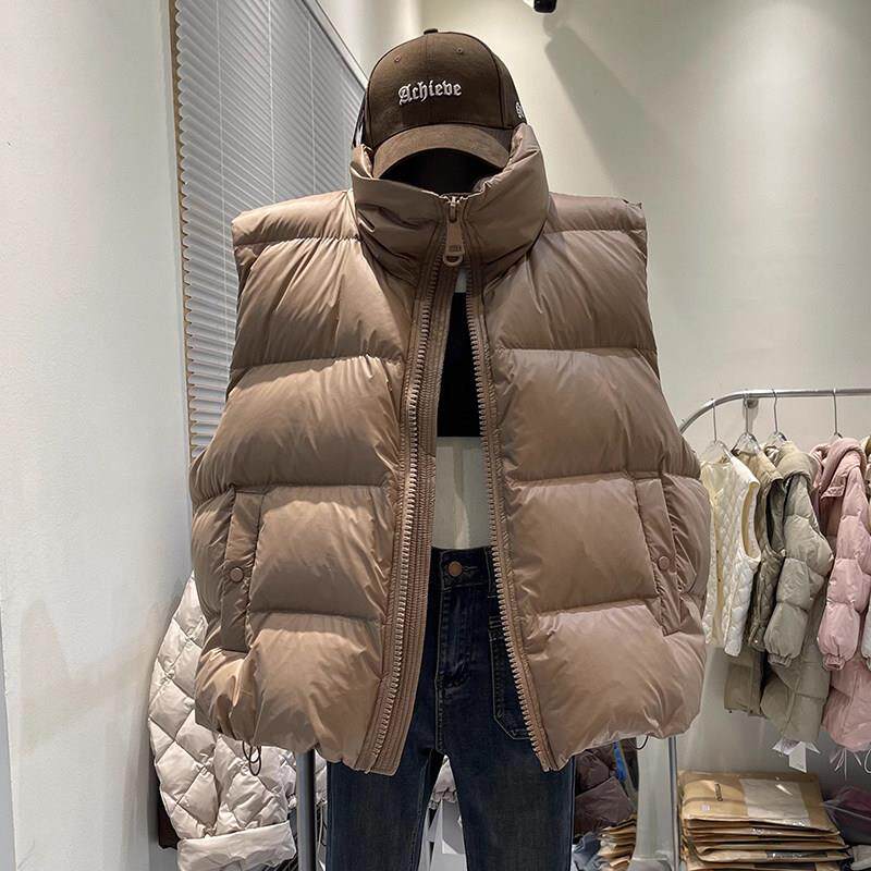 欧洲站羽绒棉服坎肩马甲女2025年新款冬季时尚高领面包服保暖外套