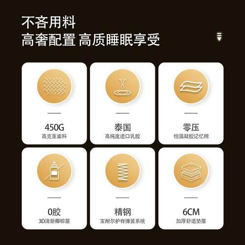 穗宝记忆棉乳胶椰棕整网弹簧床垫软硬适中席梦思加厚护脊 迪拜6D