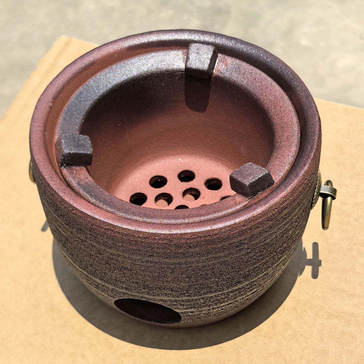 潮红州泥炭炉茶耐热柴烧釉手工户外煮茶炉PYY木炭炉炉火炉风炉带