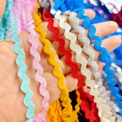 5mm曲边弯带 醒狮裤波浪带水兵带s型花边织带 彩色水浪边辅料花边