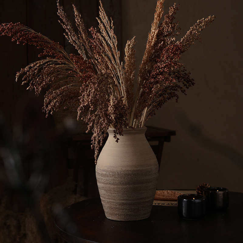 复古粗陶花瓶 侘寂风花瓶摆设 古典干花花花插 做旧风格花器,鲜花速递/花卉仿真/绿植园艺,花盆,淘宝优惠券,粉丝福利购,淘宝优惠卷
