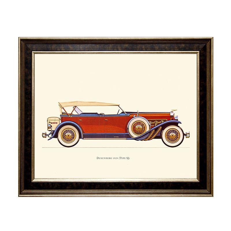 现代简约客厅装画美儿童房复式古爷老车挂画男APR孩卧室饰床头墙