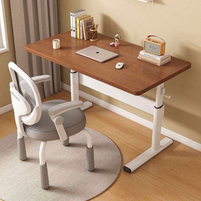 桌子小书桌学生可升降手摇升降桌大白桌手摇升降桌简约书写桌宿舍