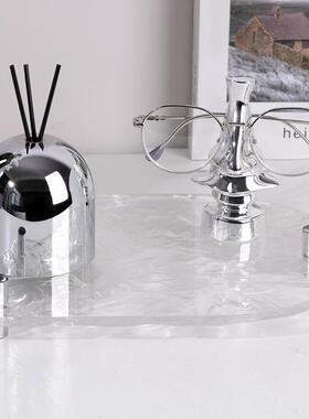 高端华精摆致金奢属不锈钢摆装件样板房书房书架卫生间饰MQK品香