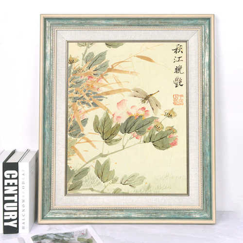 美式法式欧式中古裱画框线条 油画a3diy正方形拼图a4复古相框挂墙