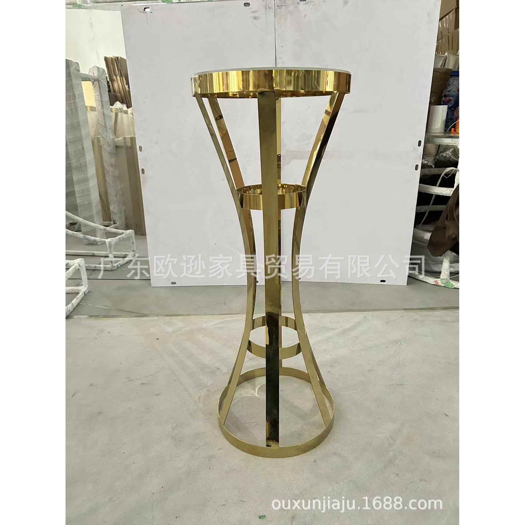 201不锈钢电镀钛金钣金婚庆外销出口烛台花架装饰品欧逊家具
