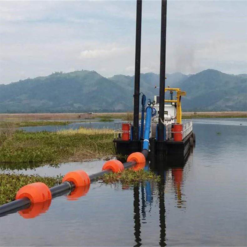 河道水上浮球抽沙清淤疏浚工程用夹管浮筒长浮体航道航标带太阳能