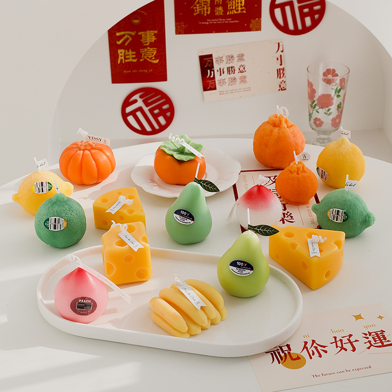 伴手礼果香蜡烛礼品奶酪拍照蜡片
