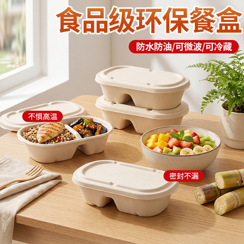 餐盒甘蔗餐具野餐降解环保餐具