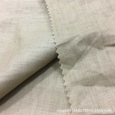 现货供应101纯亚麻染色布 14*14/50*54亚麻衬衣服装面料 足米批