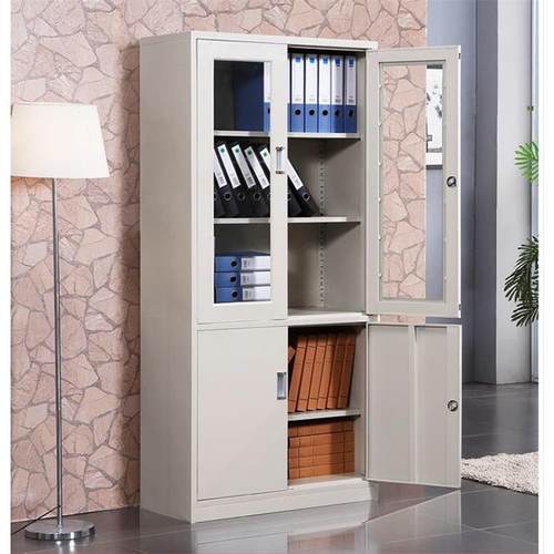 加厚文件柜办公柜钢制铁皮柜资料柜档案柜财务室带锁储物柜铁柜子