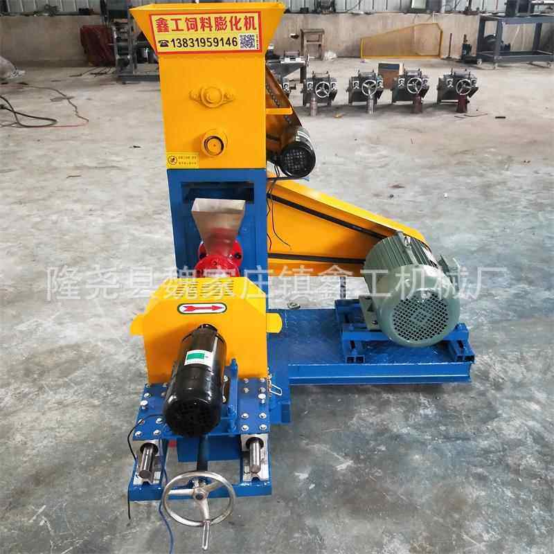 60型水产饲料膨化机虾蟹饲料颗粒膨化机家用三相电狗粮机