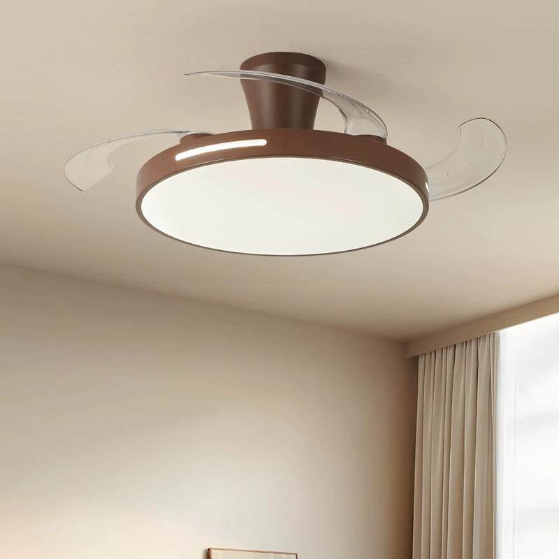 美式简约餐厅吊扇灯隐形风扇灯客厅一体超薄带吸顶灯卧室吊灯电扇