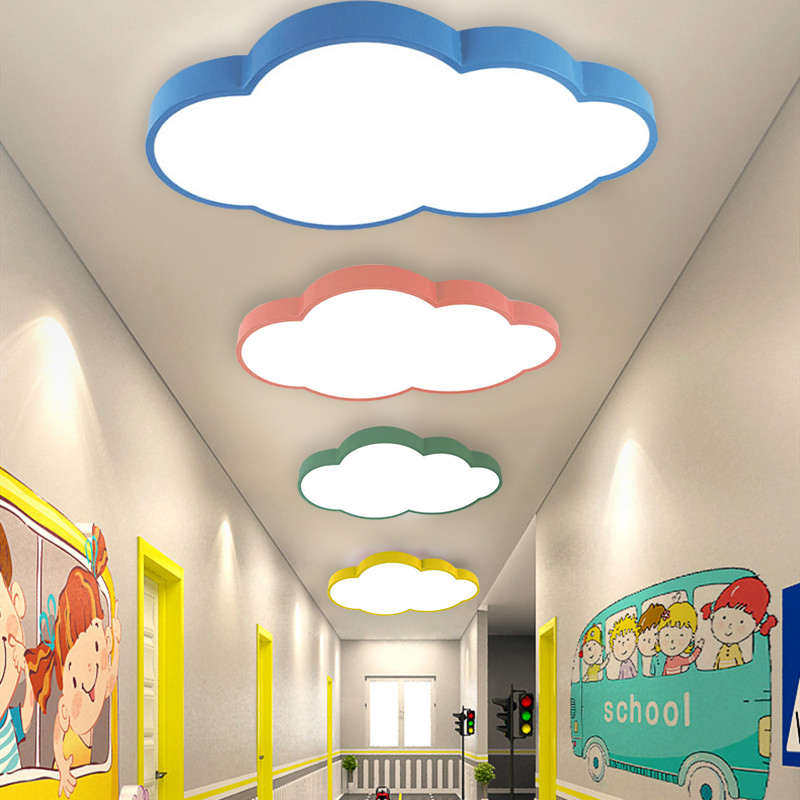幼儿园白色云朵吊灯儿童房吸顶灯学校教室走廊培训机构格栅大厅灯,家装灯饰光源,商用吊灯,淘宝优惠券,粉丝福利购,淘宝优惠卷