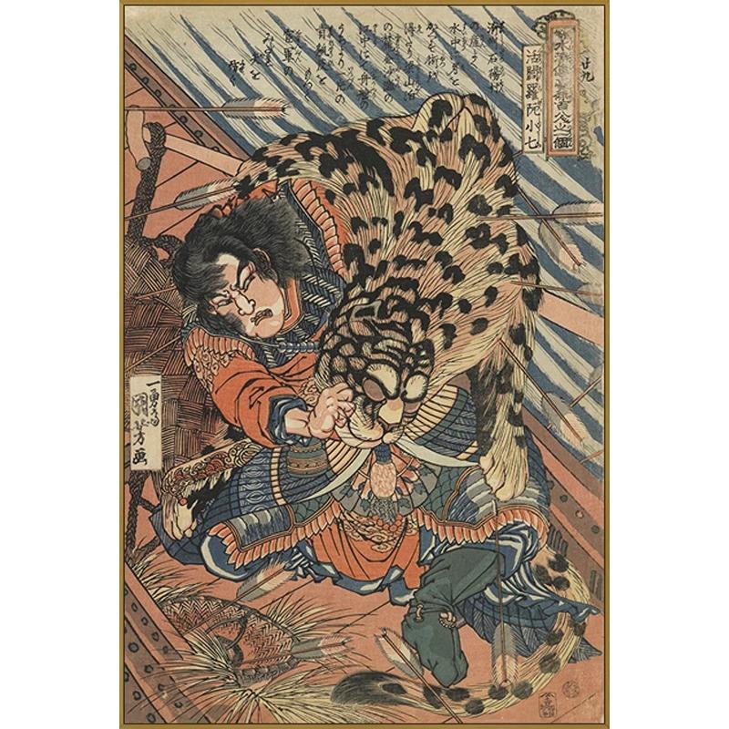歌川国芳水浒日式风格玄关客厅装饰画餐厅挂画日料店居酒屋壁画