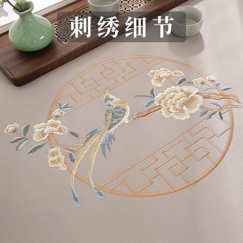 【全屋定制】鸟语花香高精密刺绣系列沙发垫罩新中式海绵沙发坐垫