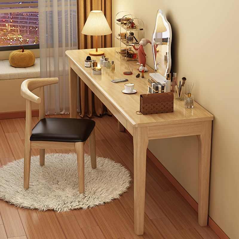 北欧宽家用电脑办公桌实木窄书桌40/45/50cm简约卧室小户型梳妆台