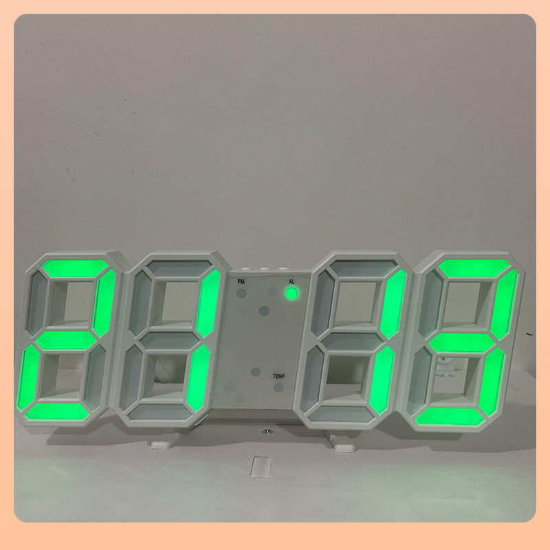 ￡ins3DLED数字钟简约时尚智能夜光usb插电闹钟桌面台式挂墙