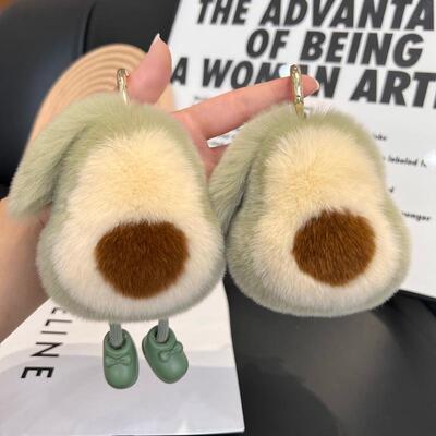 Cute imitation rex rabbit fur avocado simple internet celebr