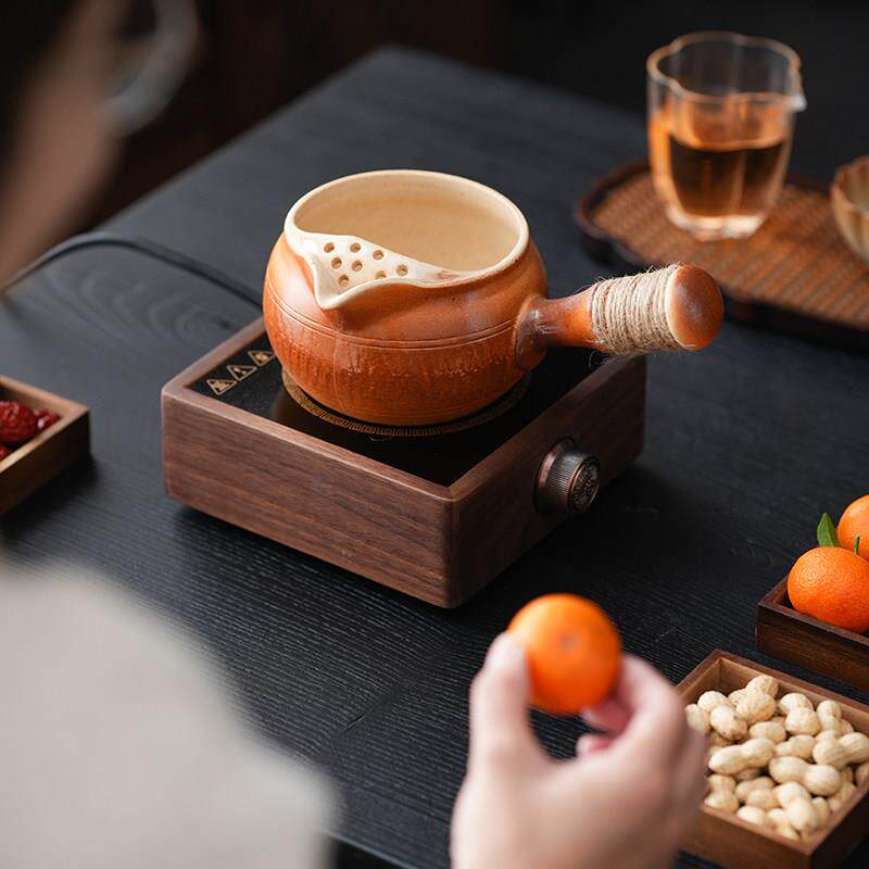 围炉煮茶壶砂金釉陶壶烤奶罐罐壶全套茶具套装侧把壶家用茶壶