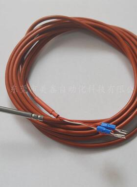 红色硅胶PT100热电阻滚槽压管