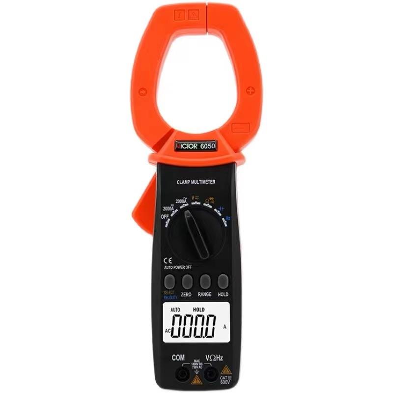 胜利VC6050/VC6052数字钳形表交直流钳形表2000A大电流钳形表