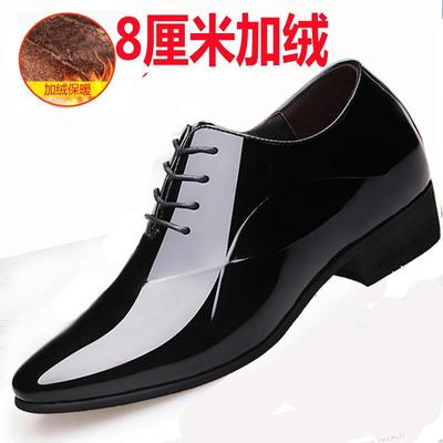 高档高端老人头男鞋秋季透气士增高皮鞋6cm皮正装男真亮皮内结婚