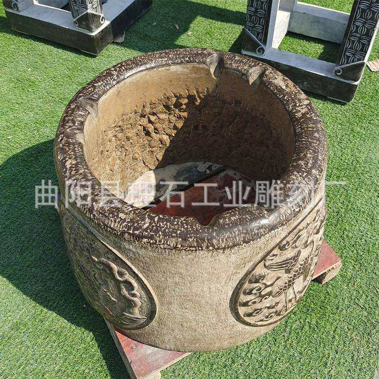 工厂直供石雕井口青石做旧仿古石井口景区园林农村庭院装饰摆件