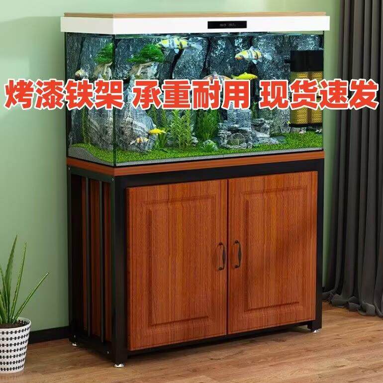 鱼缸底柜柜子铁艺金属承重龟缸桌草缸架定制欧式客厅鱼缸底座架子