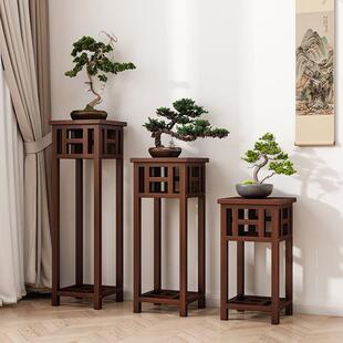 阳台绿萝花台多肉 花架子实木花盆摆放架新中式 新品 室内客厅落地式
