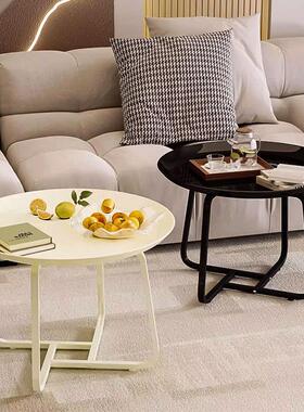 沙发边几客厅家用小户型茶几意奶HTY-07塑油阳风圆创桌移动边休闲