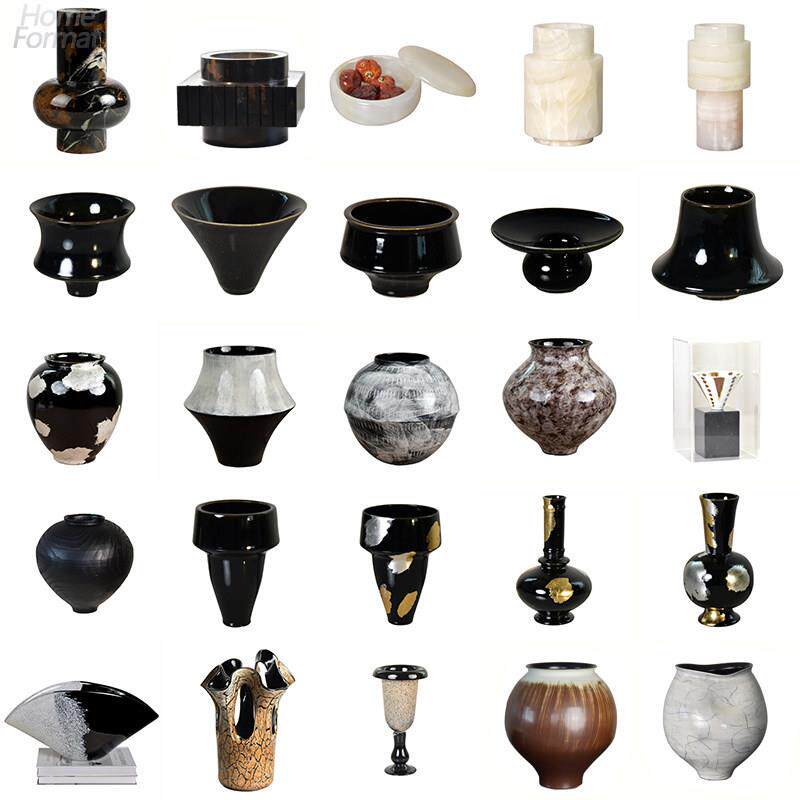 新中国风景德镇陶瓷手绘花瓶饰品样板房装修房子豪华餐厅入口配件