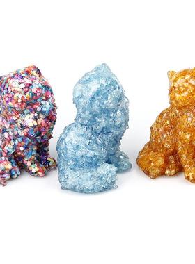 斯植绒猫卧室波书猫桌餐厅电视晶柜桌面WCV可爱站立动物水装饰摆