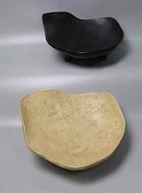 现代简HSI饰约复古果盘树脂托盘摆件茶几客卧室玄关家厅样板房居