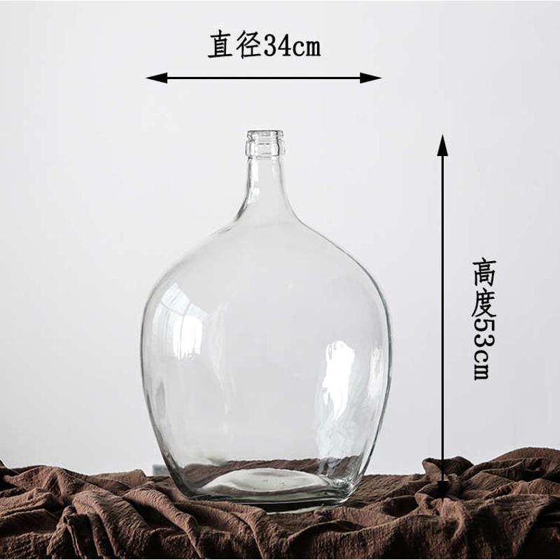 大肚简约吊钟器透明北欧图木瓶花清新枝条大号牧马水培花瓶玻璃醉