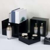 五面盒心空方体纳盒纸杯蛋糕展立示架自助餐亚克收力655展示盒模