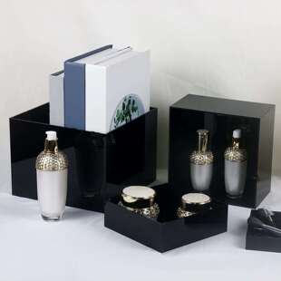 五面盒心空方体纳盒纸杯蛋糕展立示架自助餐亚克收力655展示盒模