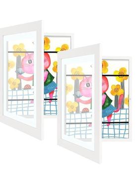 A4翻盖储存式画框Kids Art Frames 磁性储存画纸画框儿童木制相框