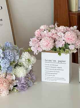 ins彷真花纸袋装饰花束摆件客厅桌面家居室内摆设拍照道具玄关