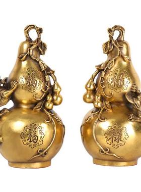 铜貔貅葫芦金蟾葫芦工艺品居家店铺装饰品福禄葫芦