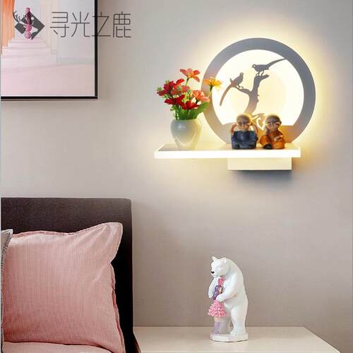 现代简约led清新花瓶壁灯饰过道浪漫卧室床头灯阳台过道墙壁灯具