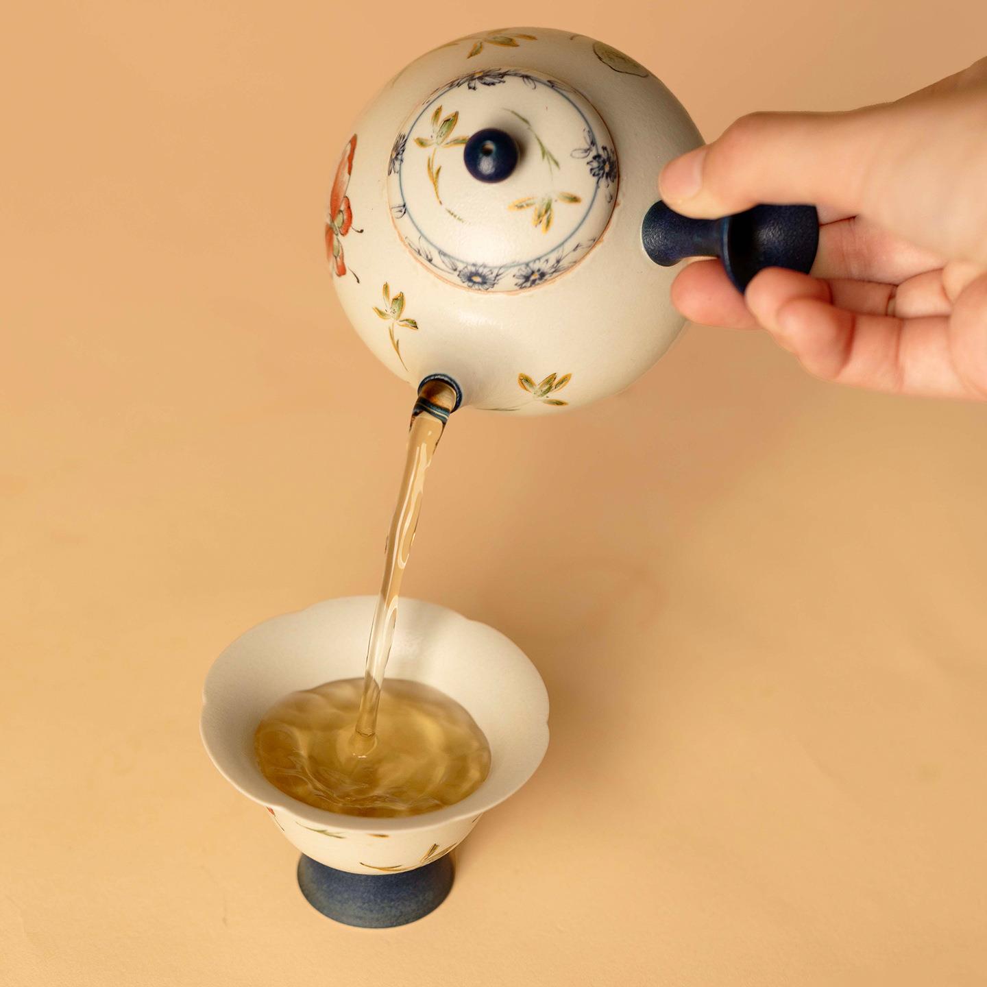 由至善物陶瓷侧把茶壶泡茶壶家用高档精致轻奢小容量茶具防烫侧把