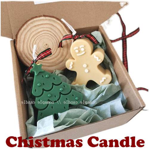Christmas Candle Decor Tree Holiday Gingerbread Man