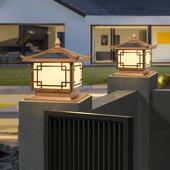 太阳能院柱头灯 户外防水庭灯花园院别户外庭院墅围墙门柱灯灯家